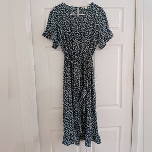 Miami Navy Floral Midi Dress